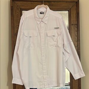 Habit men’s long sleeve white vented fishing shirt